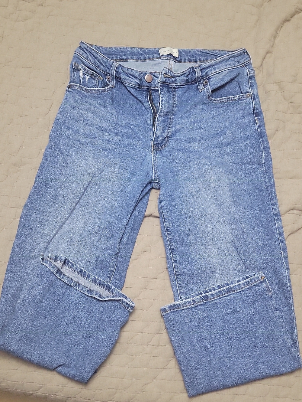 Classic Addington Split Hem Women's Jeans in Light Blue